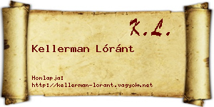 Kellerman Lóránt névjegykártya